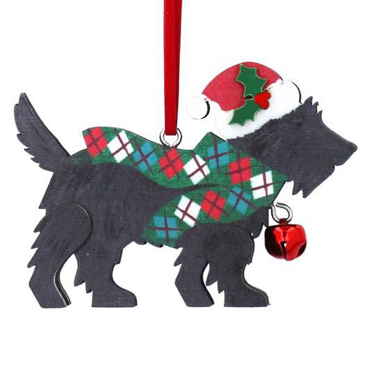 Wood Jolly Xmas Scottie Dog 7cm *ETA Nov